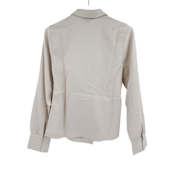 SANCTUARY Top Size M NEW Easy On Me Satin Blouse Cream Twist Front - Picture 4 of 6